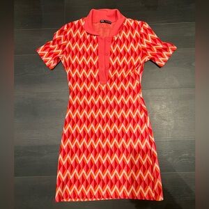 Stylish Red Zigzag Dress